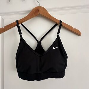 Nike Indy Black Strappy Sports Bra with mesh trim. Dri-Fit xs